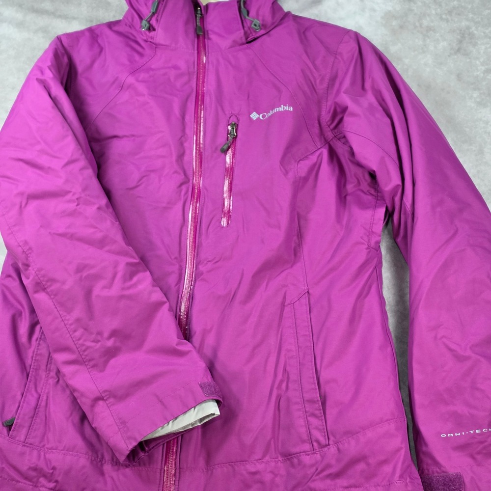 Columbia Interchange Jacket Girls Size M Purple Omni-Heat Omni-Tech 3-in-1 Snow